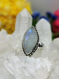 Beautiful Rainbow Moonstone ring in 925 sterling silver - size 8 | gemstone jewelry | crystal jewelry | quartz jewelry | finger ring - Shwasam