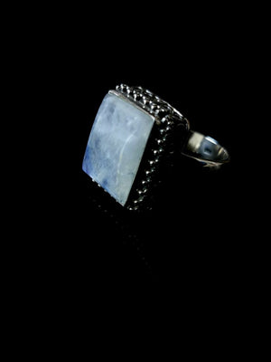 Rainbow Moonstone ring in 925 sterling silver - size 8 | Christmas gift | Mothers Day | Anniversary Gift | Birthday Gift | finger ring | engagement ring - Shwasam