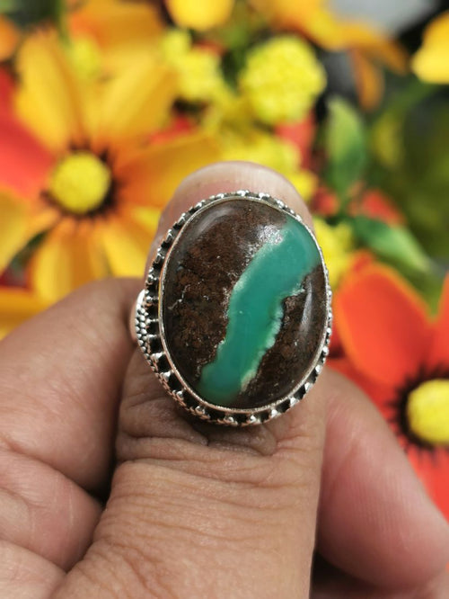 Elegant beautiful Chrysoprase ring in 925 sterling silver - size 7 |  gifts for her | gifts for girlfriend | gifts for mom daughter sister | Engagement Ring | Mother's Day gift | finger ring - Shwasam