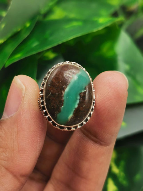 Elegant beautiful Chrysoprase ring in 925 sterling silver - size 7 |  gifts for her | gifts for girlfriend | gifts for mom daughter sister | Engagement Ring | Mother's Day gift | finger ring - Shwasam