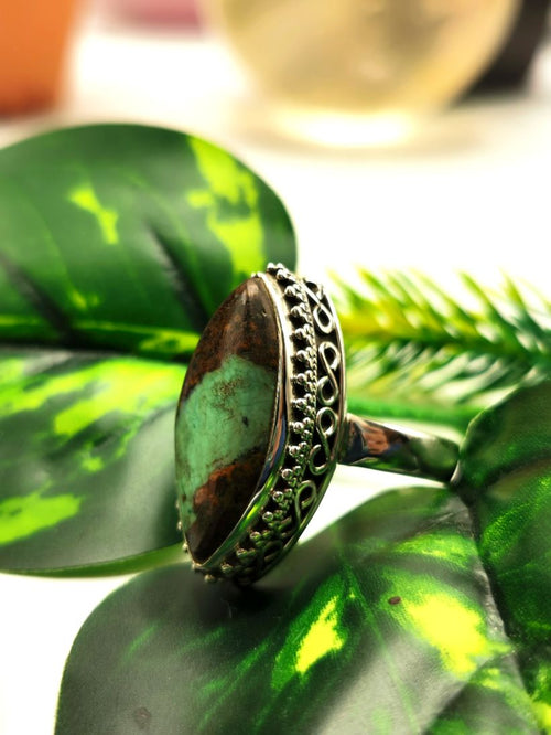 Chrysoprase ring in 925 sterling silver - size 8.5 | Christmas gift | Mothers Day | Anniversary Gift | Birthday Gift | Engagement Ring | finger ring - Shwasam