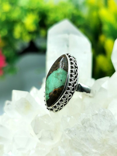 Chrysoprase ring in 925 sterling silver - size 8.5 | Christmas gift | Mothers Day | Anniversary Gift | Birthday Gift | Engagement Ring | finger ring - Shwasam