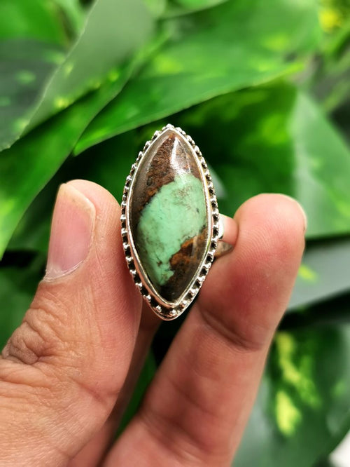 Chrysoprase ring in 925 sterling silver - size 8.5 | Christmas gift | Mothers Day | Anniversary Gift | Birthday Gift | Engagement Ring | finger ring - Shwasam