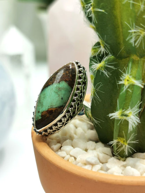 Chrysoprase ring in 925 sterling silver - size 8.5 | Christmas gift | Mothers Day | Anniversary Gift | Birthday Gift | Engagement Ring | finger ring - Shwasam