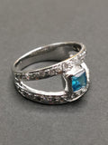 Elegant and beautiful blue topaz ring in 925 sterling silver - size 6 - gemstone/crystal jewelry | Mother's Day gift | Engagement Finger Ring