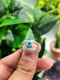 Elegant and beautiful blue topaz ring in 925 sterling silver - size 6 - gemstone/crystal jewelry | Mother's Day gift | Engagement Finger Ring