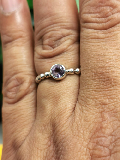 Amethyst ring in 925 sterling silver - size 5 - gemstone/crystal jewelry | Mother's Day gift | Engagement Ring | Finger ring - Shwasam