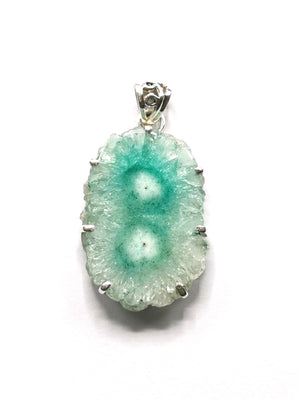 Beautiful fluorite solar fossil pendant in 925 sterling silver - gemstone/crystal gift |Mother's Day/engagement/anniversary/birthday gift