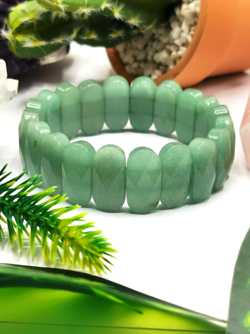 Green aventurine bracelet / bangle | gemstone / crystal jewelry | Mother's Day / Birthday / Anniversary gift - Shwasam