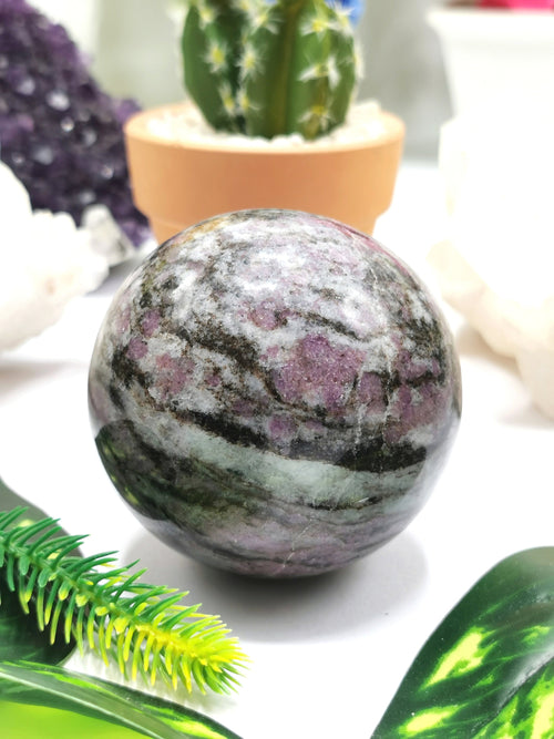 Ruby Matrix sphere for crystal healing - Shwasam