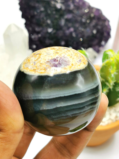 Natural Fluorite stone sphere / ball - Crystal Healing fluorite gemstone ball - Shwasam