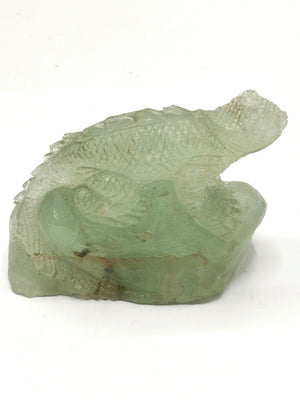 Green Fluorite Stone Lizard statue hand carved - Crystal Home Decor - Shwasam