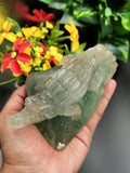 Natural Green Fluorite crocodile carving, handmade used as spirit animal in crystal healing - Shwasam