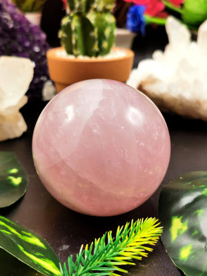 Rose Quartz Sphere - Used for Crystal Healing, natural rose quartz ball - Shwasam