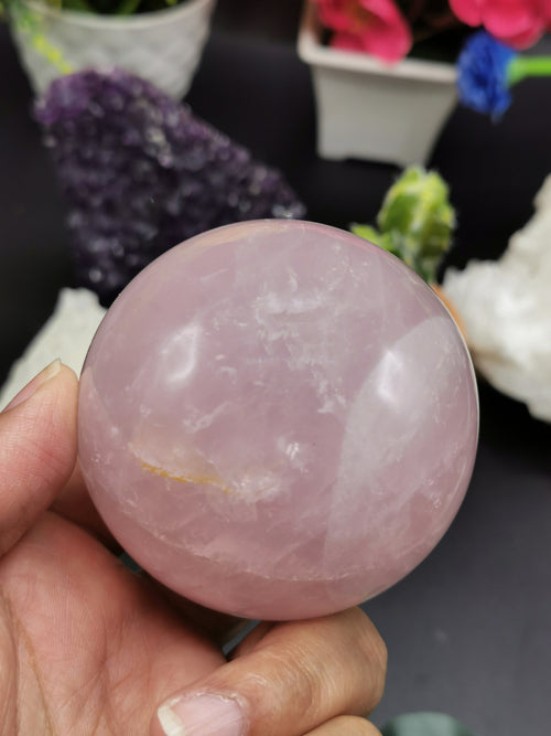 Rose Quartz Sphere - Used for Crystal Healing, natural rose quartz ball - Shwasam