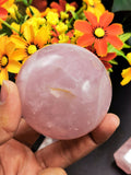 Rose Quartz Sphere - Used for Crystal Healing, natural rose quartz ball - Shwasam