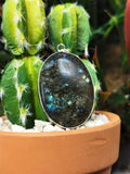 Labradorite Pendant with blue flash - crystal/gemstone jewelry | Mother's Day/birthday/Valentine Day/wedding/anniversary gift - Shwasam