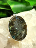 Labradorite Pendant with blue flash - crystal/gemstone jewelry | Mother's Day/birthday/Valentine Day/wedding/anniversary gift - Shwasam