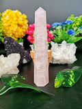 Rose Quartz Point - Natural Crystal healing rose quartz handmade gemstone point - Shwasam