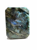 Labradorite slab carving of Wolf head - Meticulouly handcarved - Lapidary Art - Shwasam