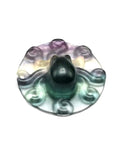 Rainbow Fluorite Stone carving of a beautiful Octopus - Handcarved lapidary art - Shwasam