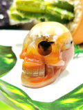 Agate Skull hand carved used in spirit healing - Agate stone carvings - Shwasam