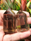 Smokey Quartz Point - crystal healing / chakra energizing quartz stone - 1 piece - Shwasam