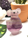 Purple Fluorite Stone carving of a beautiful Koala - Brilliantly handcarved - Shwasam