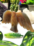 Angel with wings hand carved in natural Agate geode rock - Lapidary Art - Shwasam