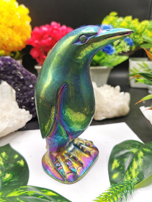 Electroplated Penguin hand carved in Sodalite Stone - Shwasam