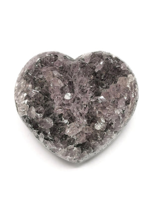 Amethyst Heart-Shaped geode cluster - Gemstone carving heart, crystal healing - Shwasam