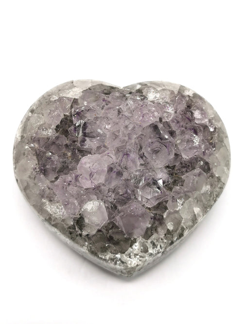 Amethyst Heart-Shaped geode cluster - crystal healing, gemstone art - Shwasam