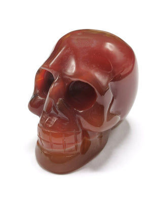 Skull in natural red agate stone - reiki/chakra/healing - crystal crafts - weight 90 gm (0.20 lb) and 1.5 inches - Shwasam