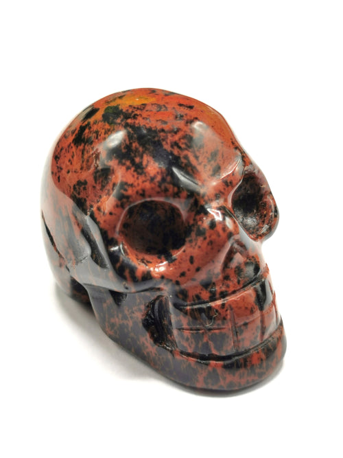 Hand carved skull in natural mahogany obsidian stone - reiki/chakra/healing - crystal crafts - weight 75 gm (0.17 lb) and 1.5 inches - Shwasam