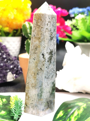 Ocean Jasper point / tower - handmade carvings - energy/chakra/reiki - 280 gms - Shwasam