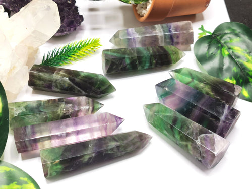 Rainbow Fluorite Point - ONE PIECE - 2.5 inch (6.25 cms) and 50 - 70 gms weight - Shwasam