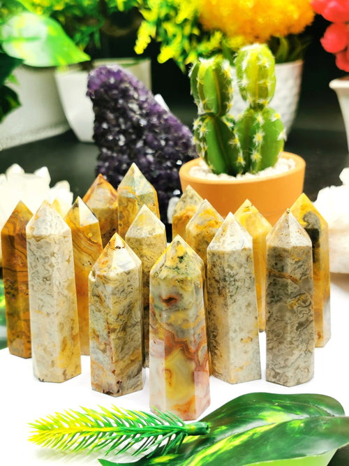 Crazy Lace Agate Point - crystal healing points - 1 PIECE will be sent - Shwasam