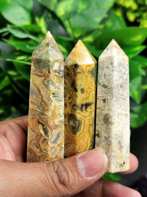 Crazy Lace Agate Point - crystal healing points - 1 PIECE will be sent - Shwasam