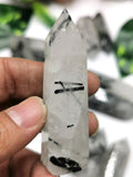Black Rutilated Quartz Point - ONE PIECE - Crystal healing points - Shwasam