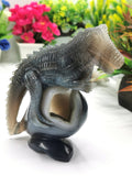 Agate Geode Dragon hand carved - Amazing single piece geode carving - Shwasam