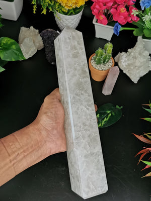 Milky Quartz Tower - Large Natural Handcarved - Crystal Healing Terminator - Shwasam