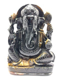 Blue Tiger Eye Handmade Carving of Ganesh - Lord Ganesha Idol | Sculpture in Crystals/Gemstones - Shwasam