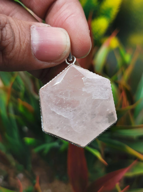 Rose Quartz Star of David Pendant |gemstone/crystal jewelry |Mother's Day/Valentine Day/Birthday/Anniversary gift - Shwasam