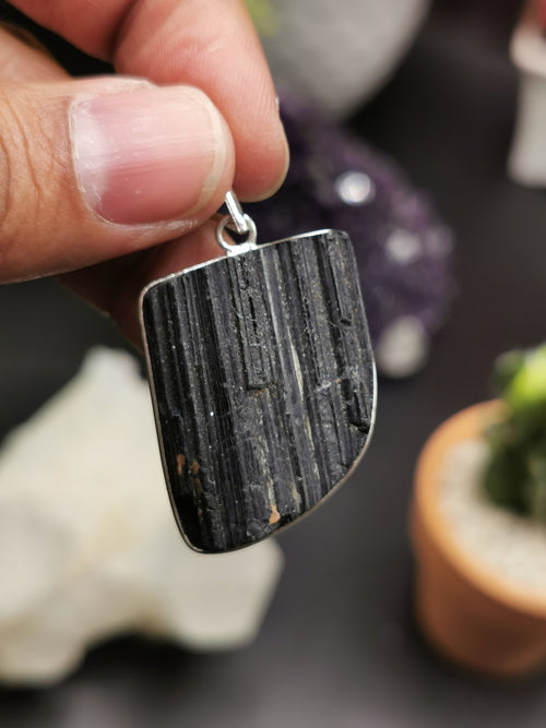 Black Tourmaline pendant | gemstone/crystal jewelry | Mother's Day/Valentine Day/Birthday/Anniversary gift - Shwasam
