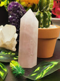 Rose Quartz Point - Crystal healing rose quartz wand, handmade gemstone point - Shwasam