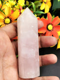 Rose Quartz Point - Crystal healing rose quartz wand, handmade gemstone point - Shwasam