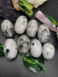 Rainbow moonstone Lingam used in Crystal Healing - Shwasam