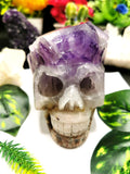 Amethyst Cluster Skull Carving - Incredible hand carved on natural amethsyt stone cluster - Shwasam