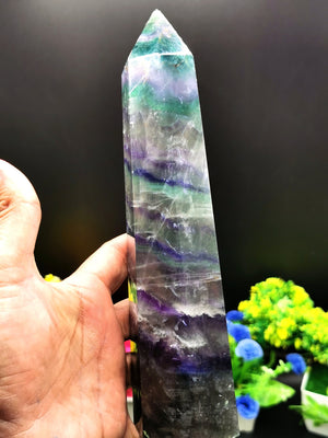 Fluorite Tower - Large Rainbow Fluorite Terminator, used for Crystal Healing - Shwasam