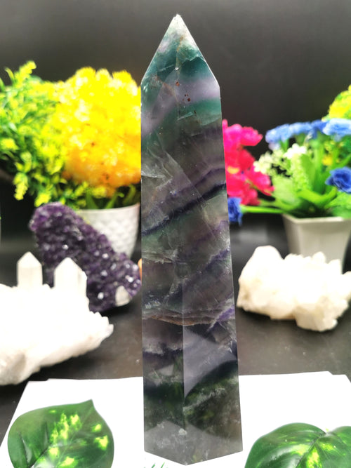 Fluorite Tower - Large Rainbow Fluorite Terminator, used for Crystal Healing - Shwasam